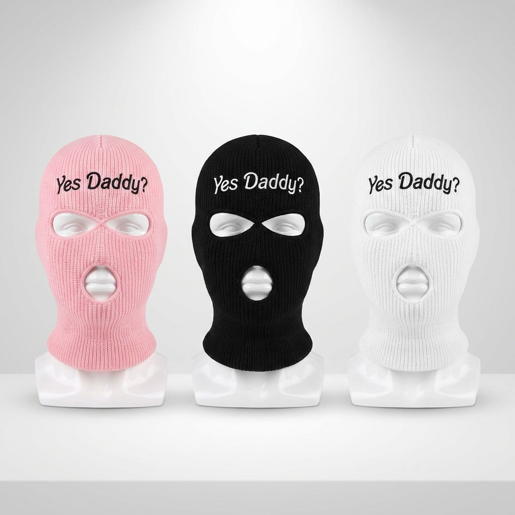 All three Yes Daddy? balaclavas - party pack